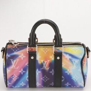 LOUIS VUITTON Keepall XS Bandouliere Sunset Print Canvas/Leather & dust bag